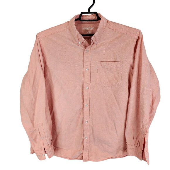 Mens Peach Eddie Bauer Legend Wash Shirt Button Up Cotton Long Sleeve Size XXL - Picture 1 of 8